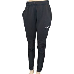 Nike Pro Black Zip Ankle Textured Stretch w/Pockets Training Pants Women's Large